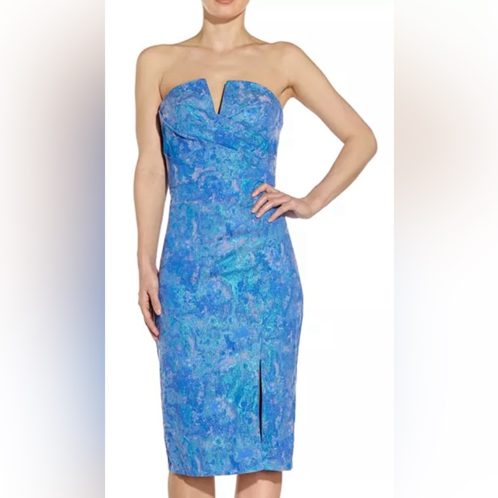 Aidan Mattox Strapless Blue Dress